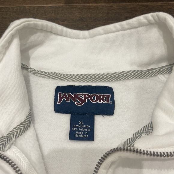 Jansport Notre Dame Quarter Zip White Sweater - size XL - Great Preowned - Picture 6 of 9
